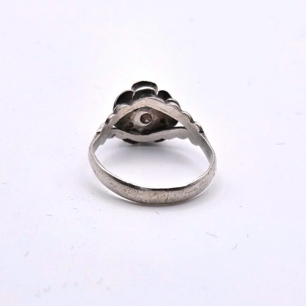 VTG Sterling Silver‎ Turquoise Rose Flower Ring Boho Southwestern Floral